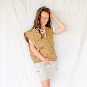 Quilted Ducks Unlimited olive + saddle brown vest. Measures L/XL.